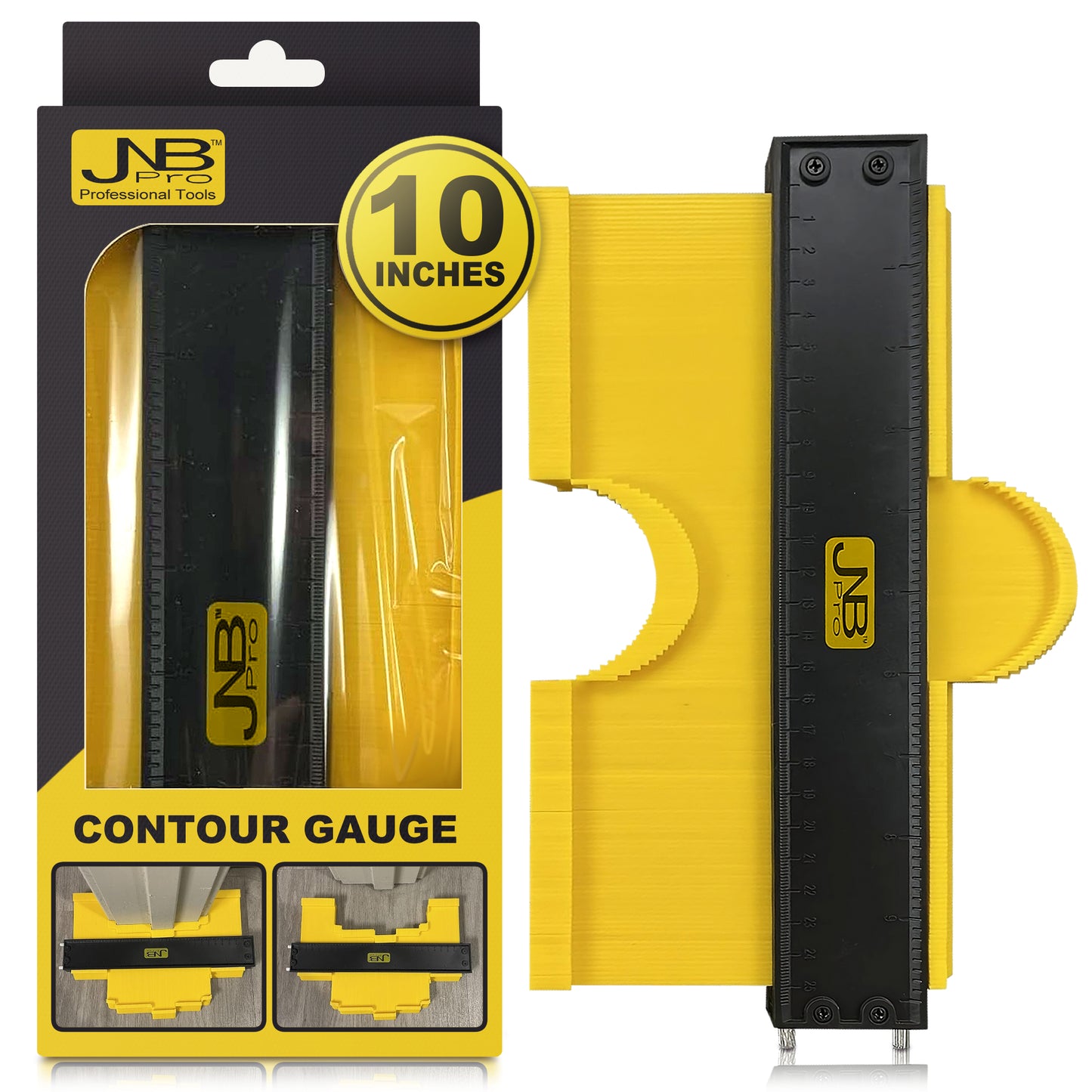 10” Contour Gauge with Lock – Precision Template Tool for Irregular Shapes, Woodworking, Tiling, Flooring, Cabinetry & More