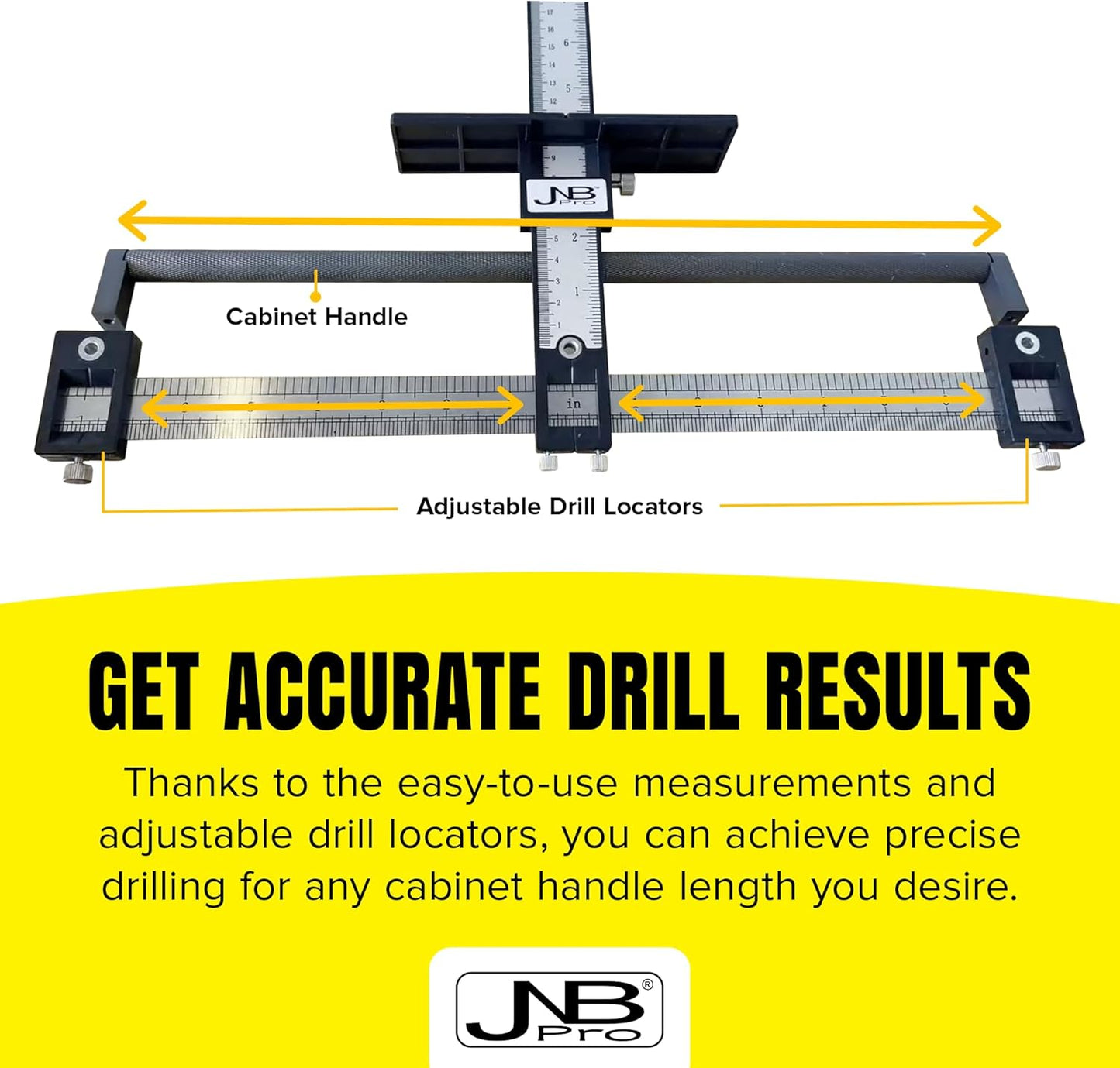 Adjustable Cabinet Hardware Jig ABS & Stainless Steel – Heavy-Duty Drill Guide for Knobs, Pulls & Handles