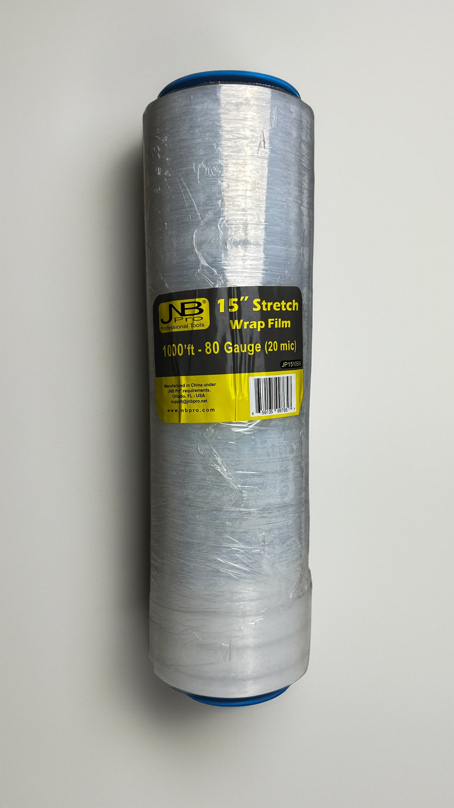 Heavy-Duty Stretch Wrap – 15" Roll, 80 Gauge with Handles