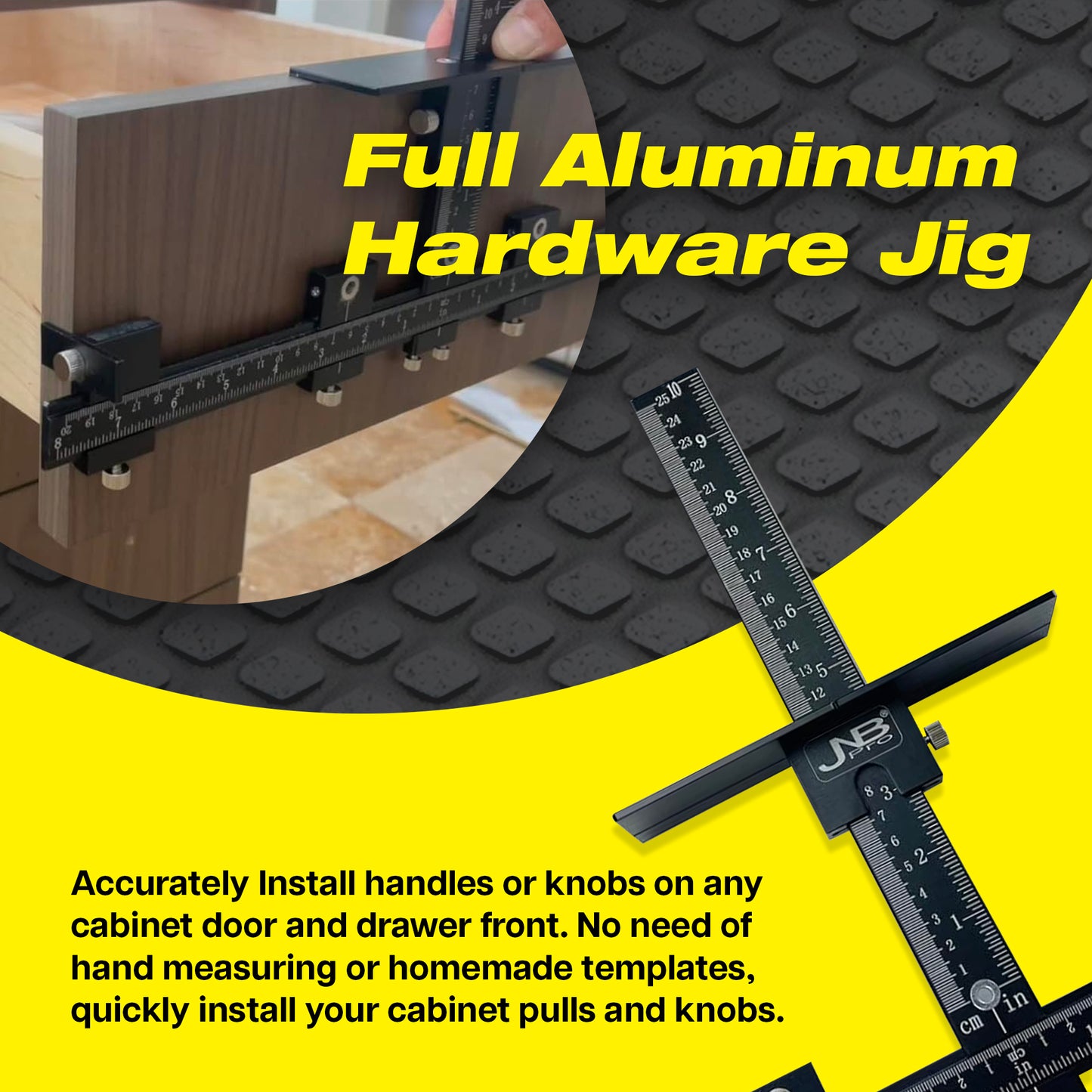Full Aluminum Cabinet Hardware Jig β Precision Drill Guide for Knobs, Pulls & Handles