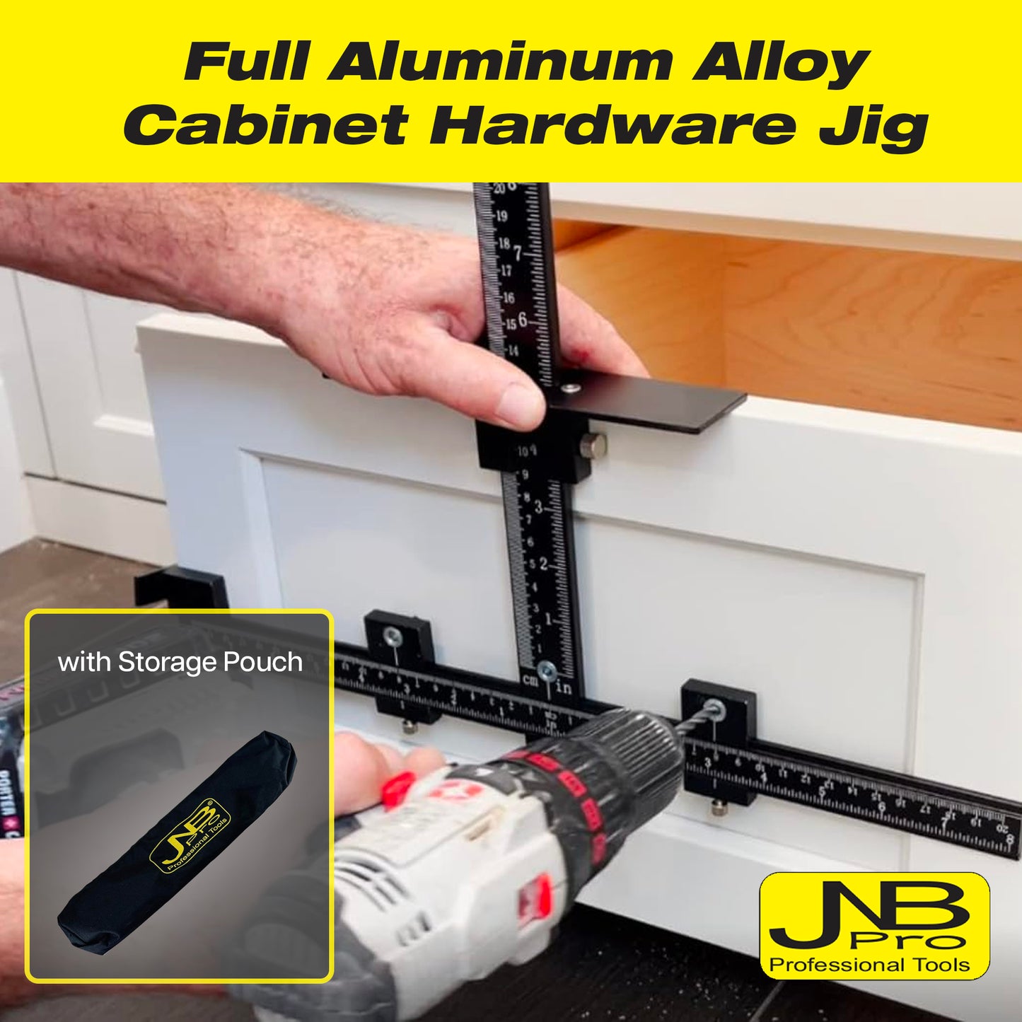 Full Aluminum Cabinet Hardware Jig β Precision Drill Guide for Knobs, Pulls & Handles