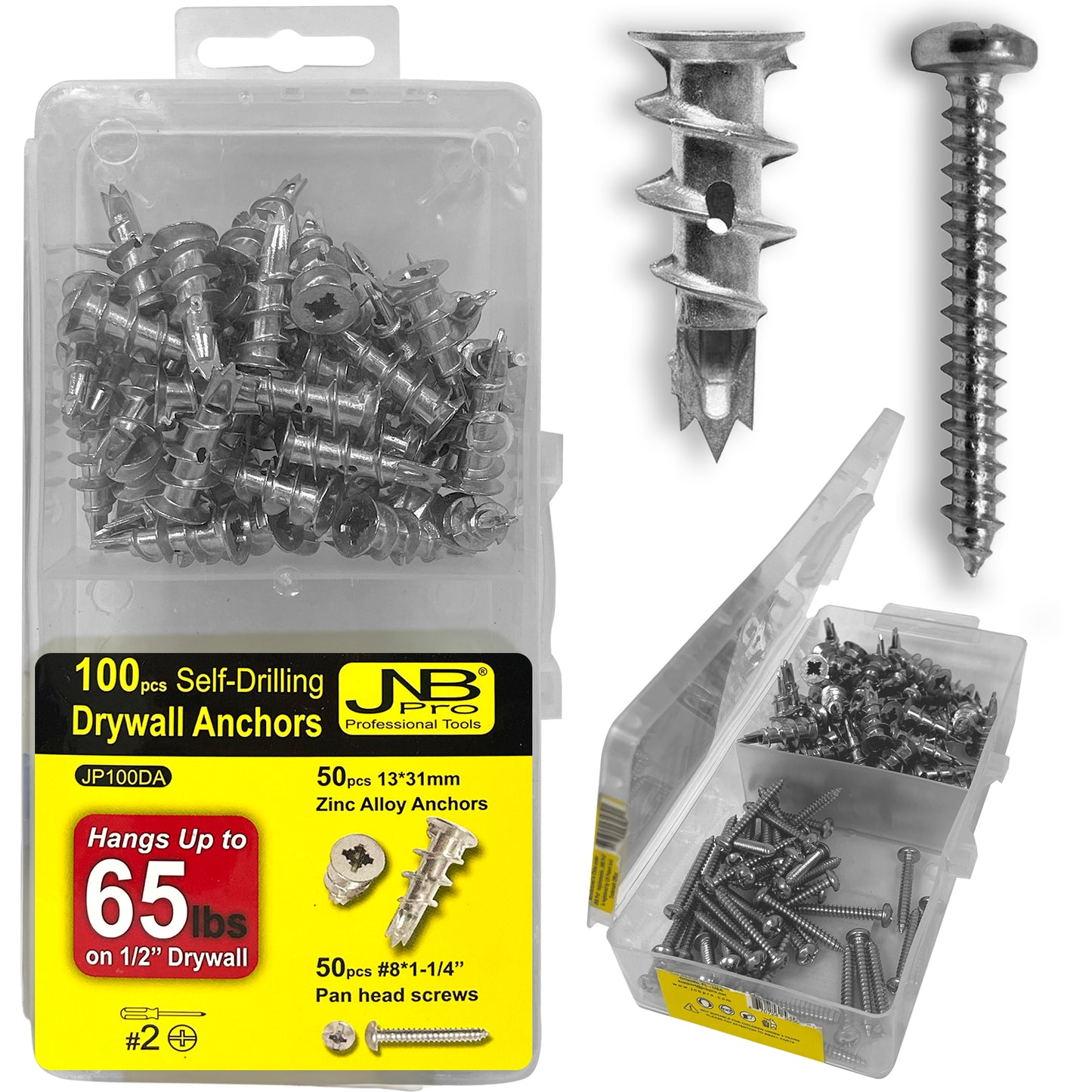 Heavy-Duty Zinc Alloy Anchors – 50 Pc Set