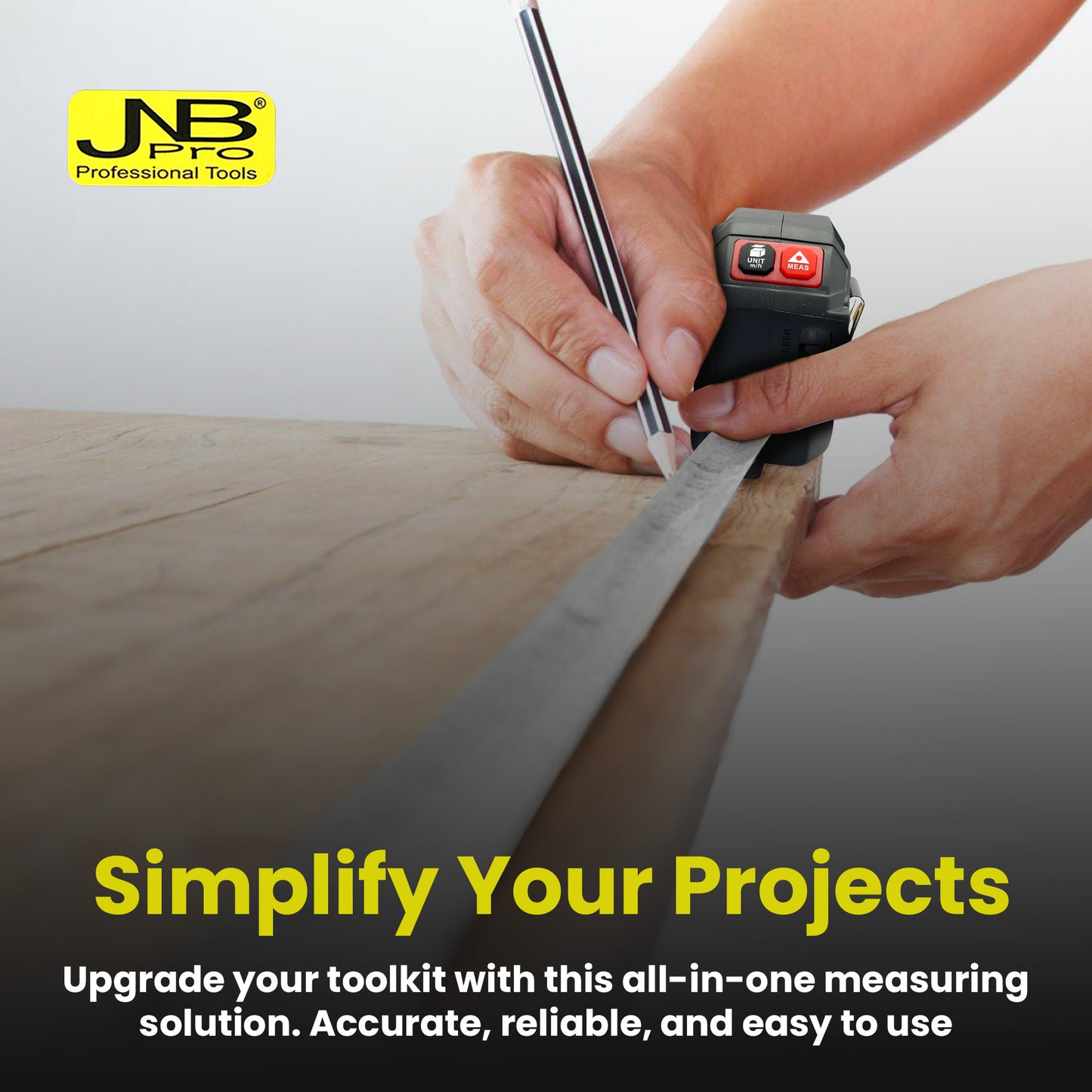 2-in-1 Digital Laser & Tape Measure – 130ft/40m Laser