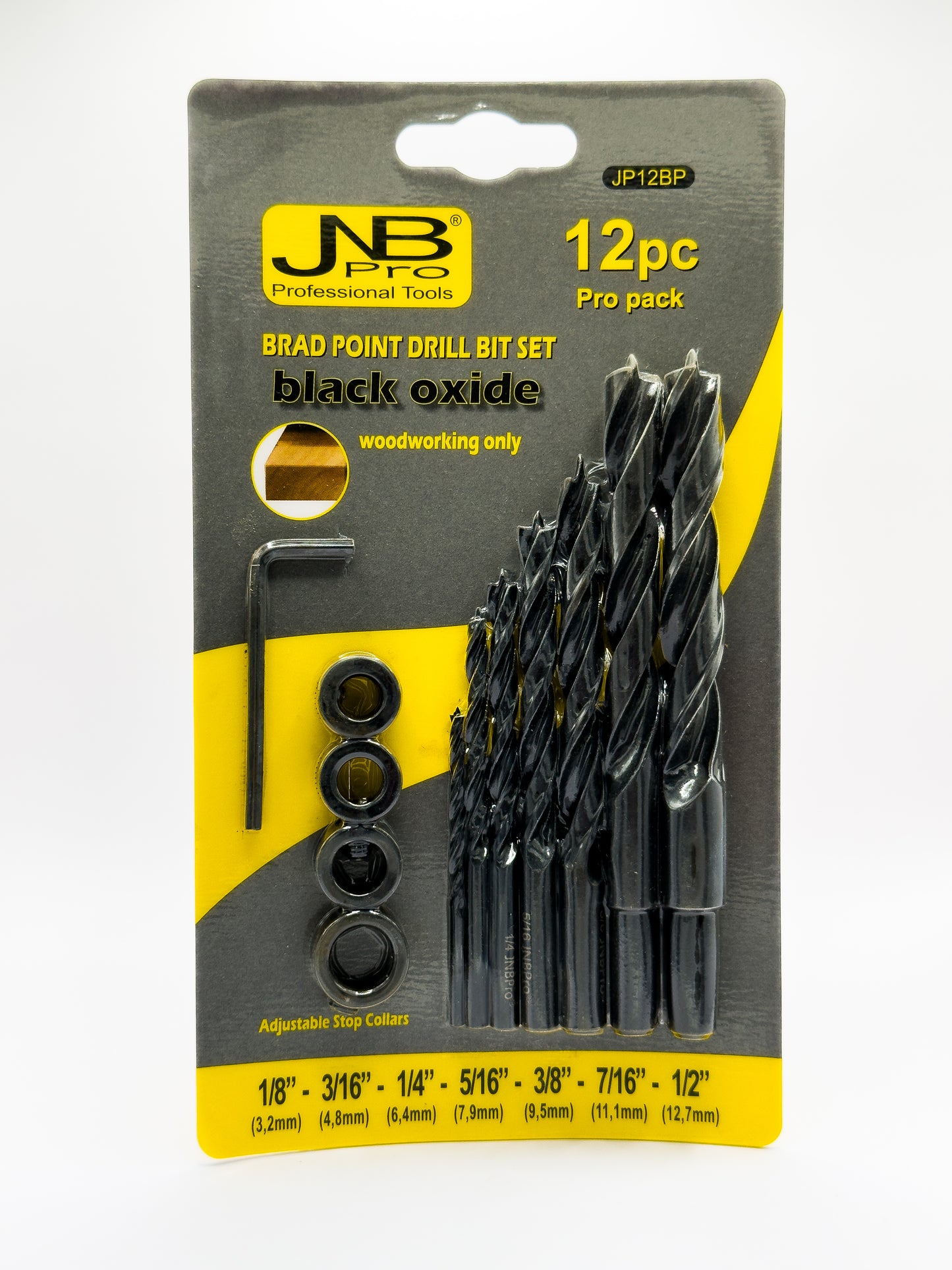 12-Piece Brad Point Drill Bit Set