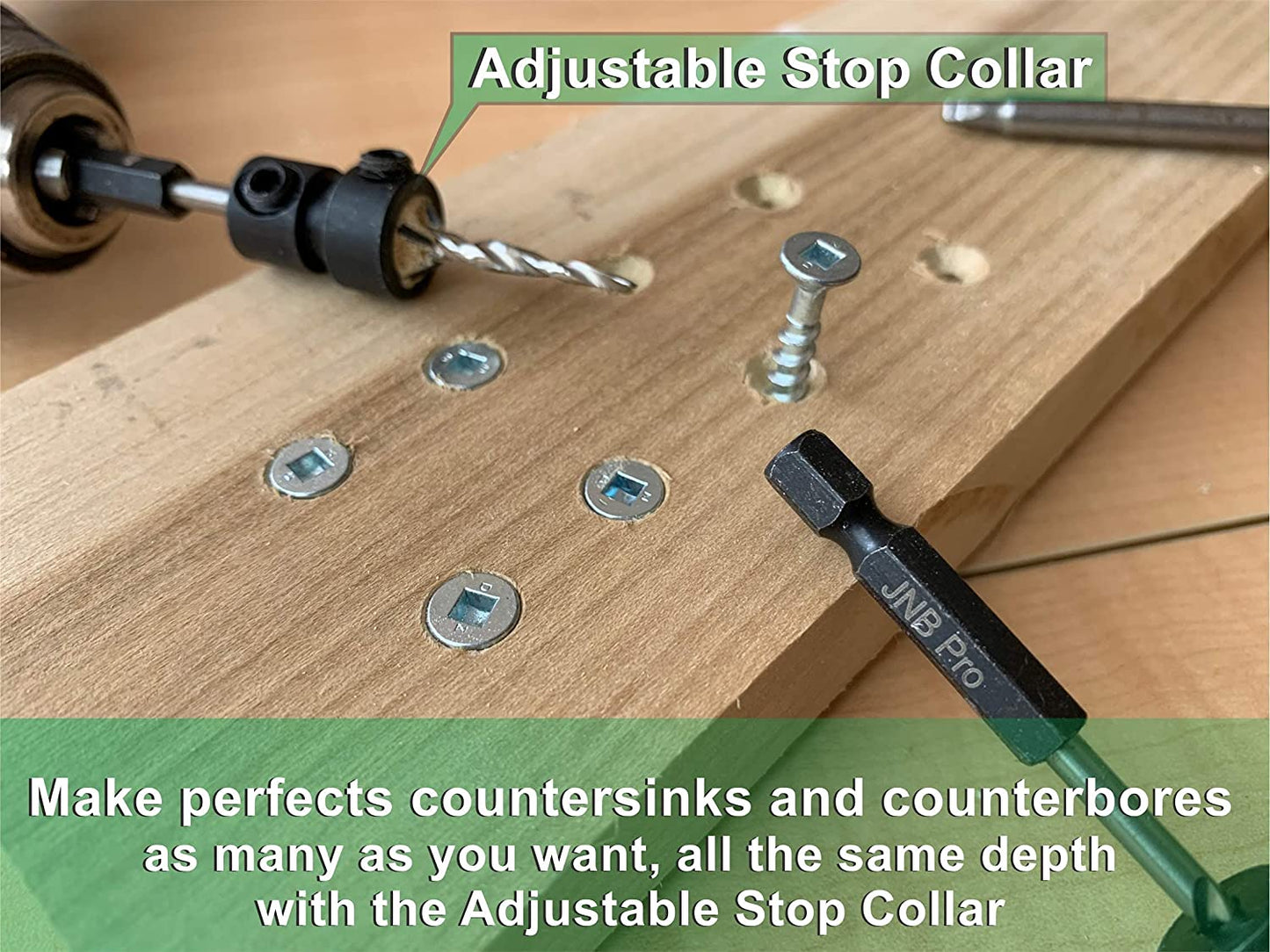 Countersink Drill Bit Set – 3 Pc Pro Set- #6 with extra bit