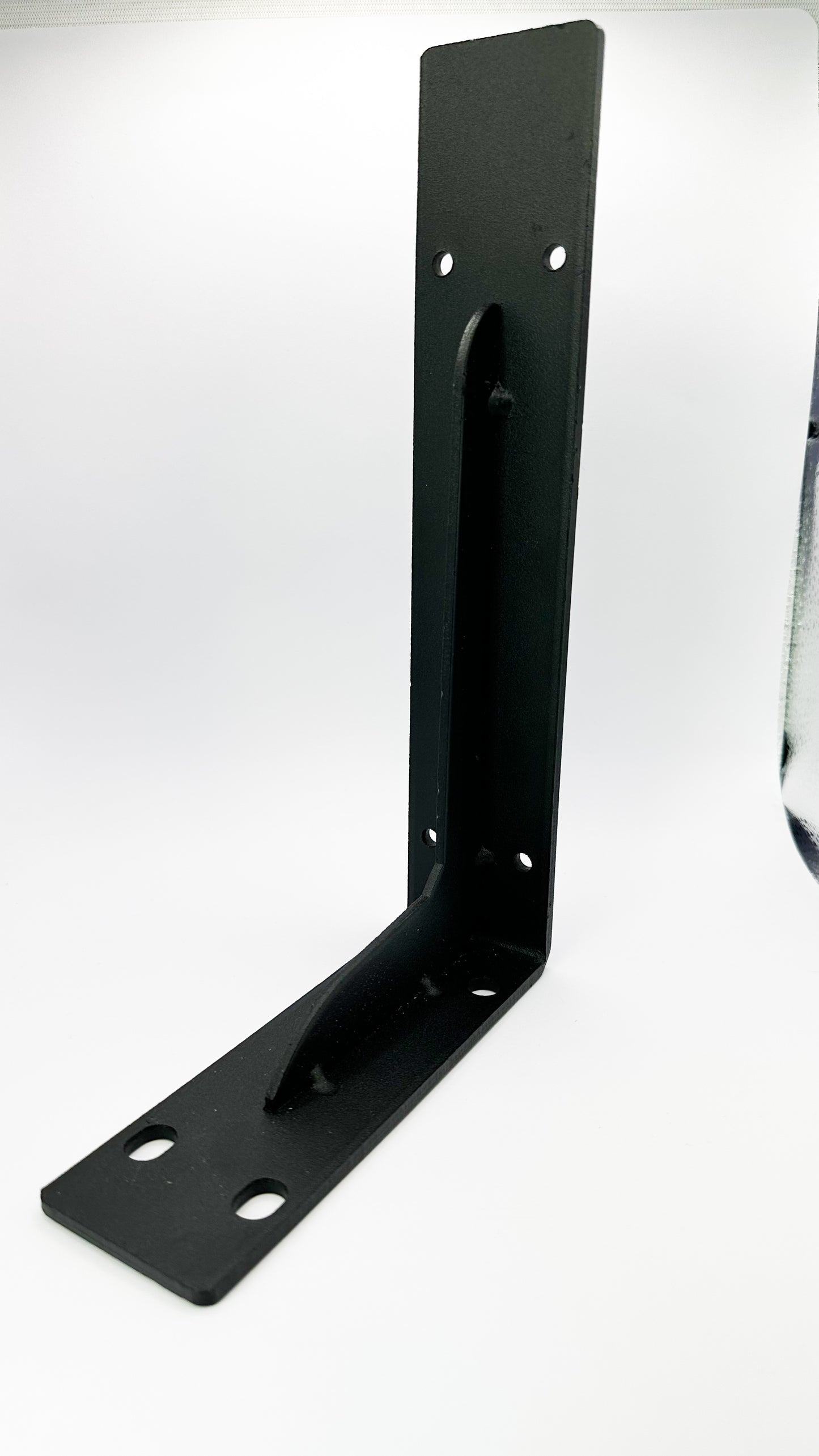 Wall Heavy-Duty 'L' Bracket Floating Shelf Supports – Black Iron, Powder-Coated