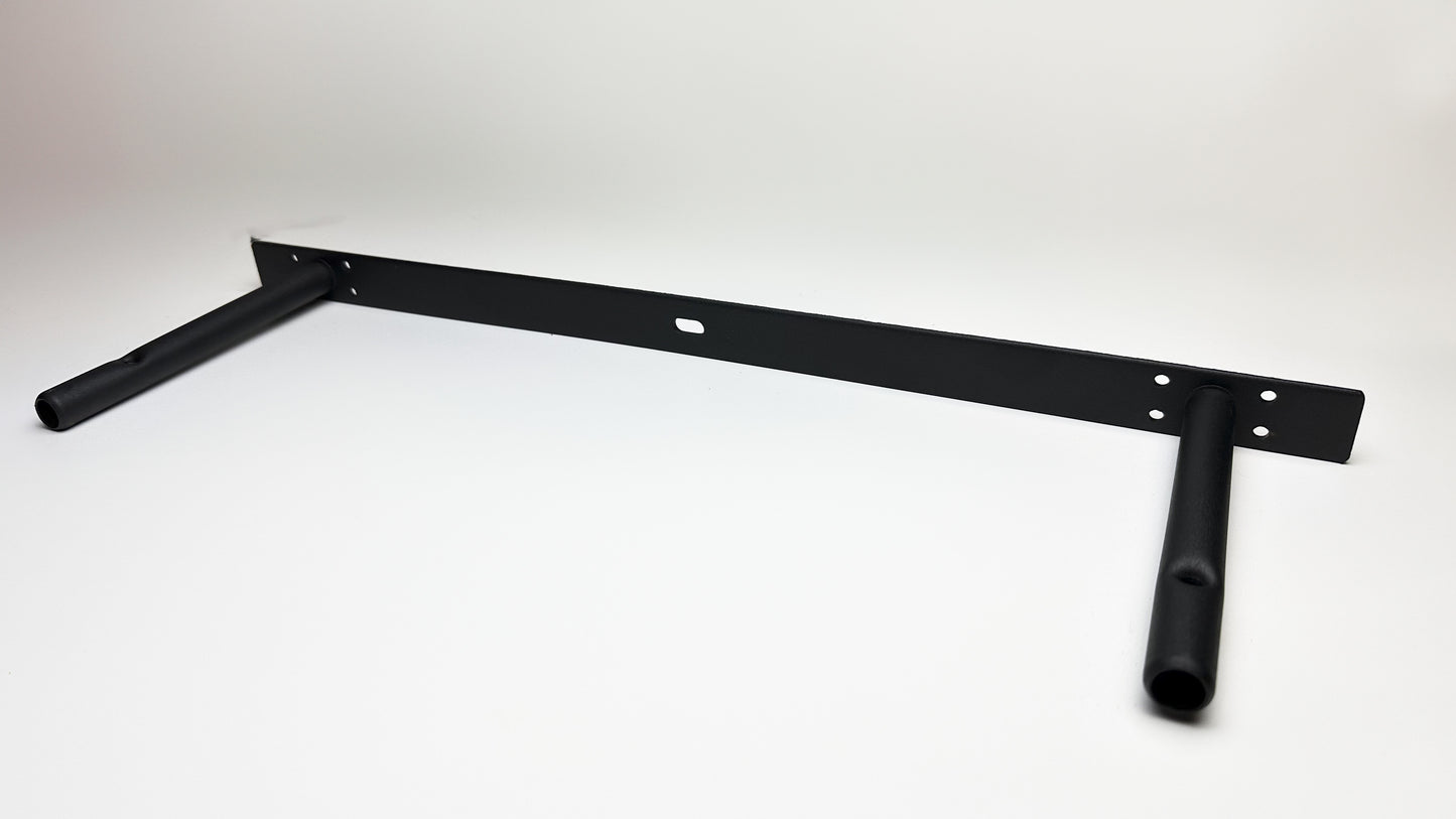 Wall Double Pin Heavy-Duty Floating Shelf Brackets - 20 Inches - Black Iron, Powder-Coated