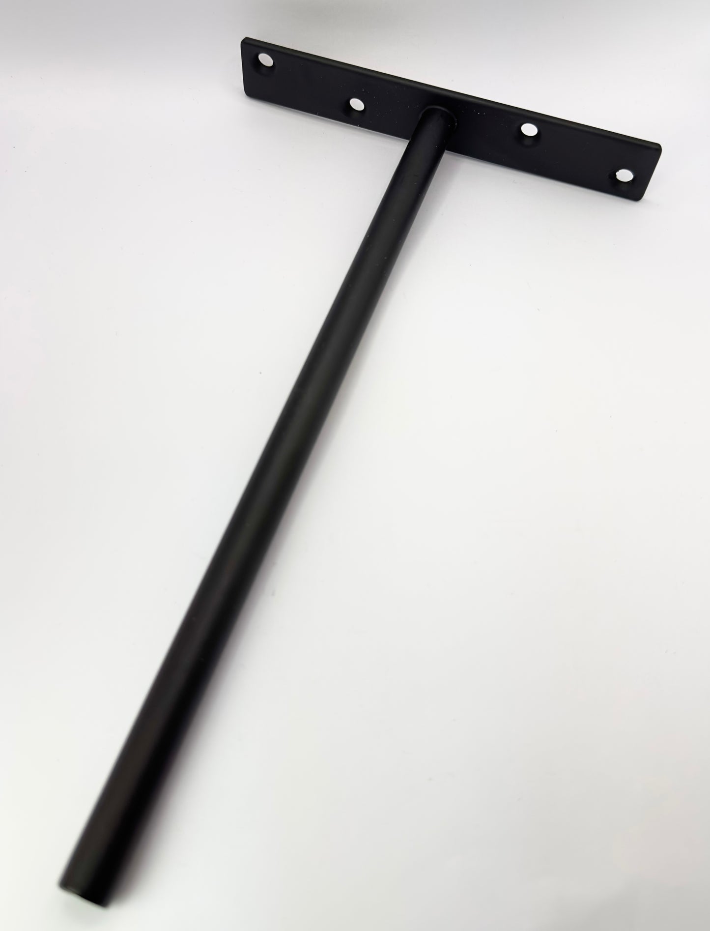 Wall Single Wide Heavy-Duty Floating Shelf Brackets - Black Iron, Powder-Coated