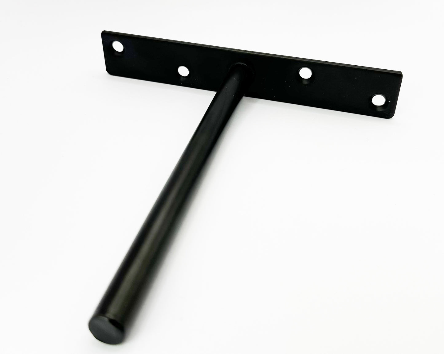 Wall Single Wide Heavy-Duty Floating Shelf Brackets - Black Iron, Powder-Coated