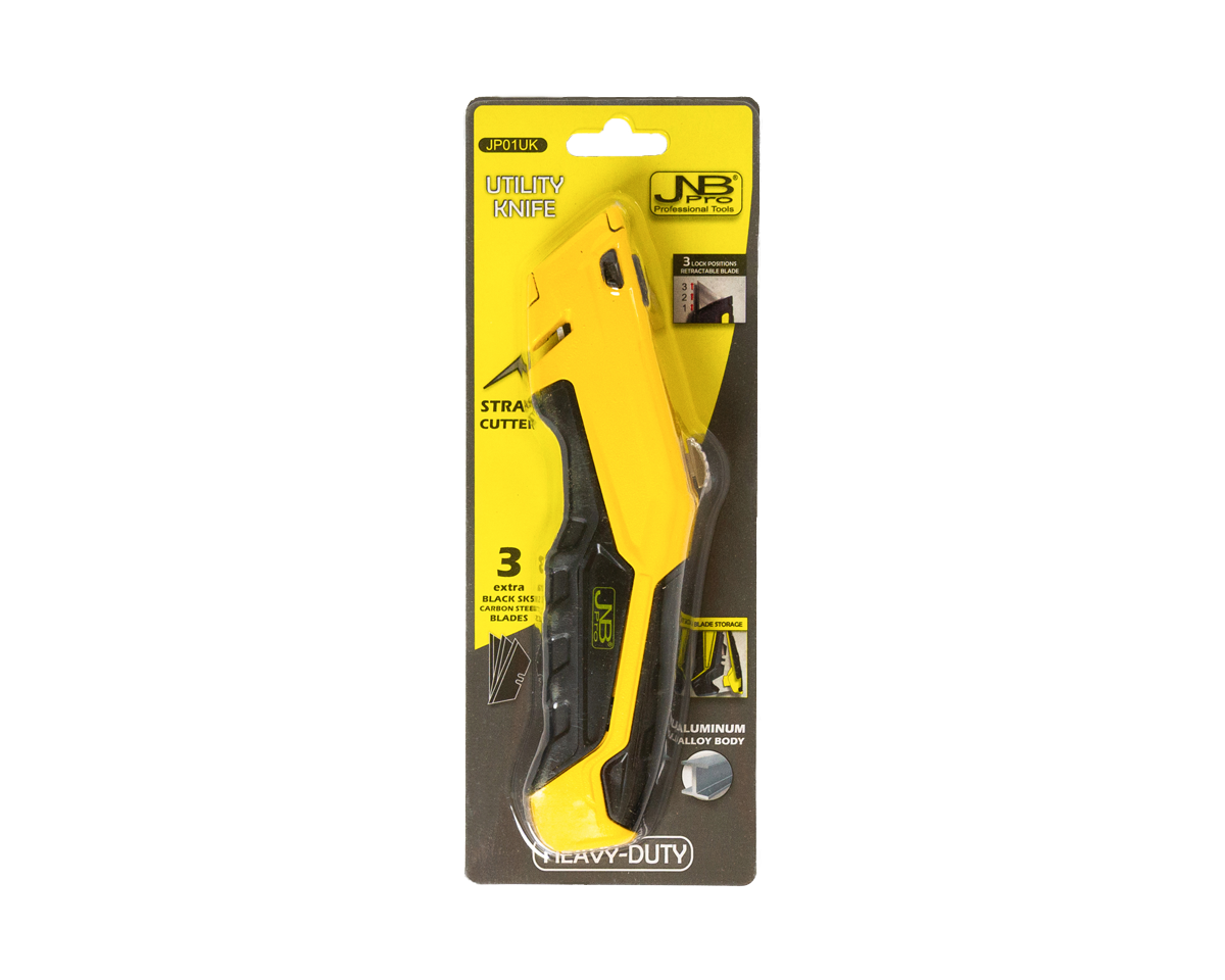 JNB Pro Heavy-Duty Utility Knife with 3 Extra Blades