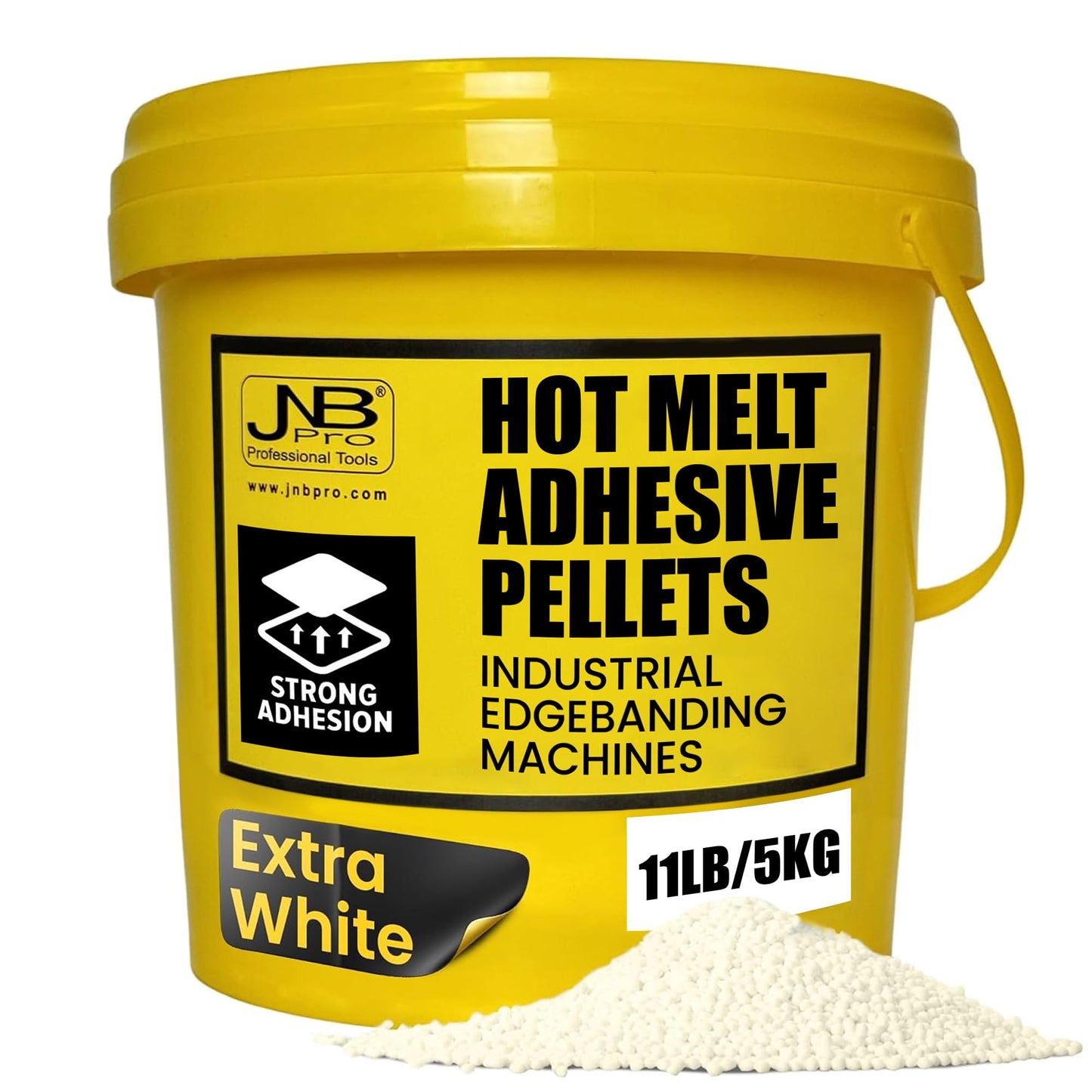 Extra White -  EVA Hotmelt Adhesive Pellets – High-Performance Edgebanding Glue - 5kg Bucket
