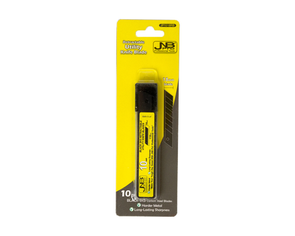 JNBPRO Retractable Utility Knife Blades 18mm | SK5 Black Carbon Steel | 10-Pack