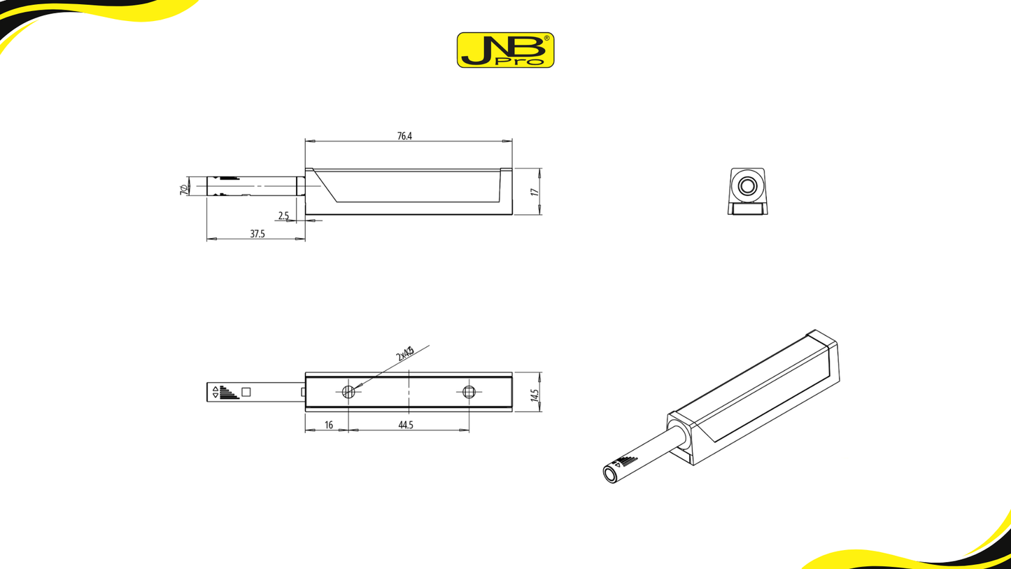 Push-to-Open Tip-On Latch – Adjustable with Rubber Bumper Tip