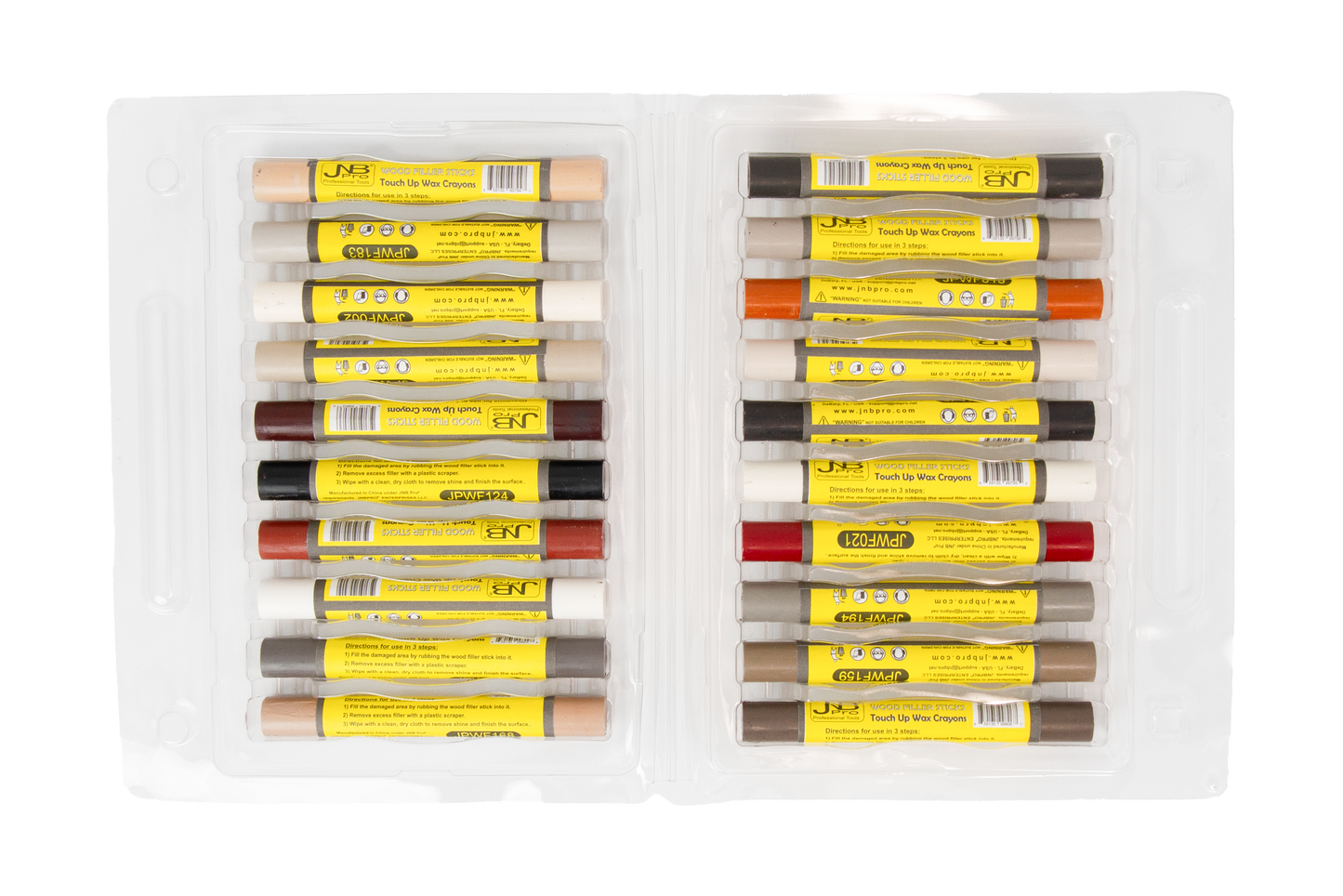 Wood Filler Sticks – Touch Up Wax Crayons (20 Colors)