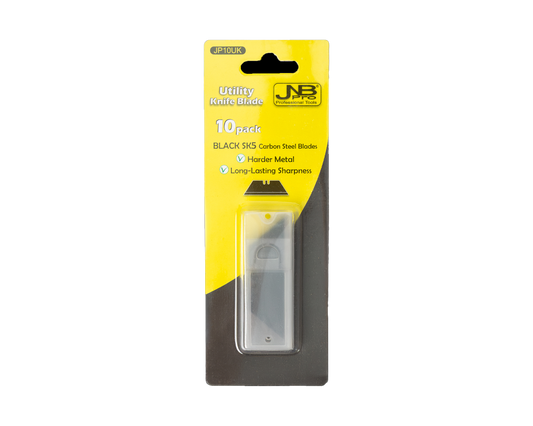 JNBPRO Utility Knife Blades | 10-Pack Box Cutter Replacement Blades | SK5 Black Carbon Steel