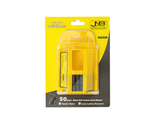 JNBPRO Utility Knife Blades | 50-Pack Box Cutter Replacement Blades | SK5 Black Carbon Steel (Copy)